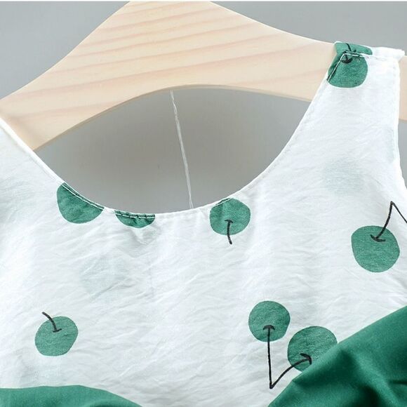 Adorable Baby Toddler Cherry Print Dress and Hat Sz 12-18 Mos - Picture 3 of 7